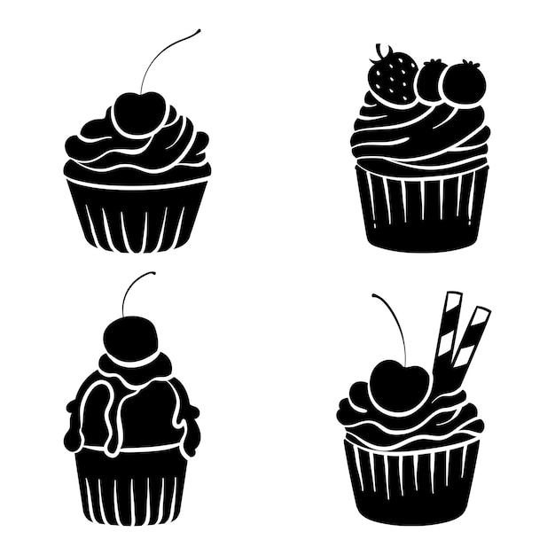 cupcake silhouet illustratie 2