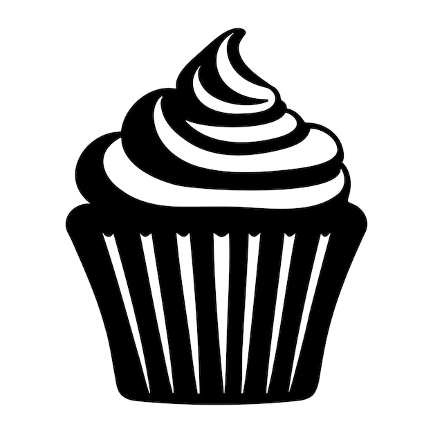 Cupcake silhouette icon isolated Vector illustration