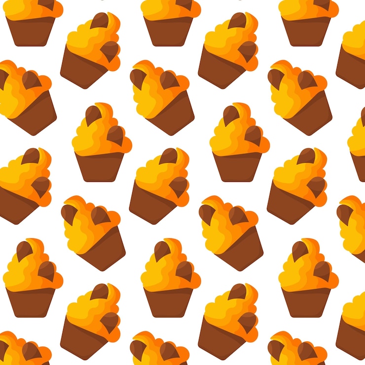 Vector cupcake sweet halloween coffins color pattern textile background vector illustration