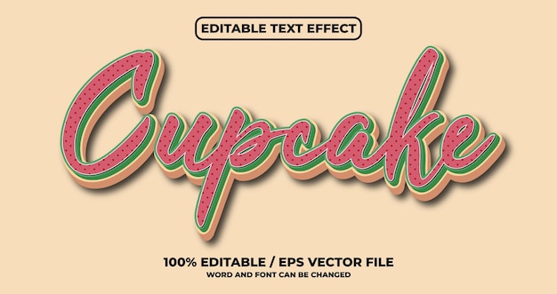 Vector cupcake text effect style