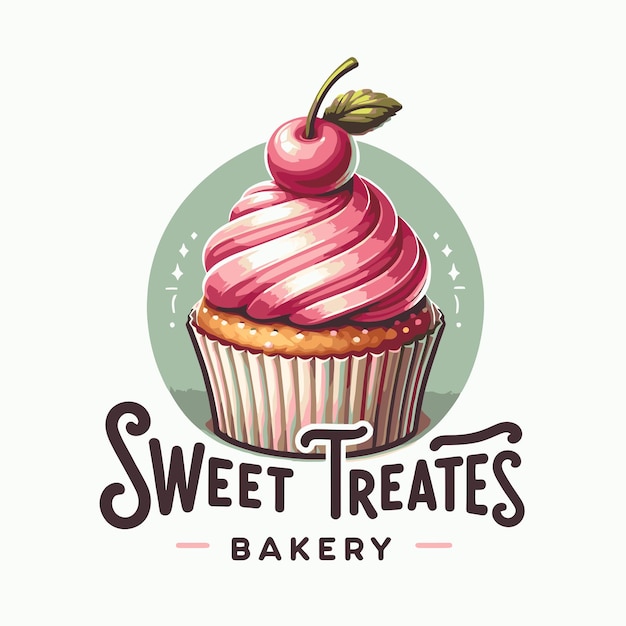 a cupcake that says sweet treats on it