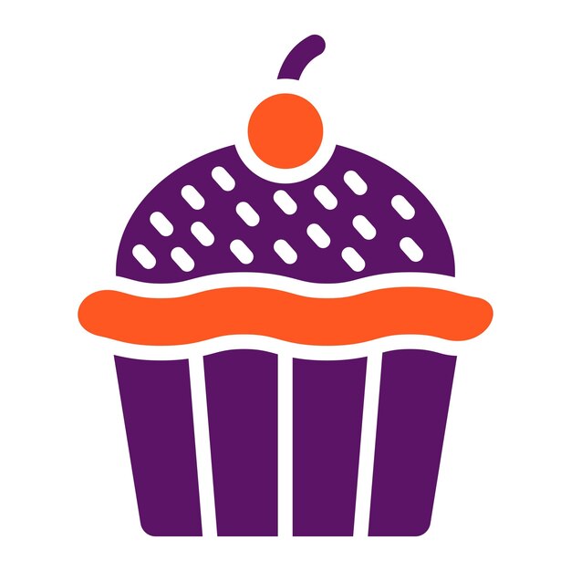 Vector cupcake vector icon design illustratie