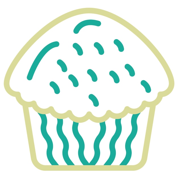 Vector cupcake vector icoon illustratie van snoep en snoep icoon set