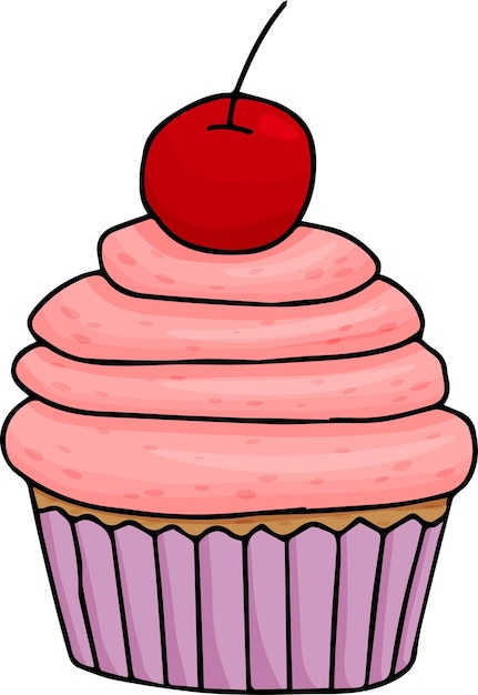 Vettore cupcake illustrazione vettoriale isolato su sfondo bianco