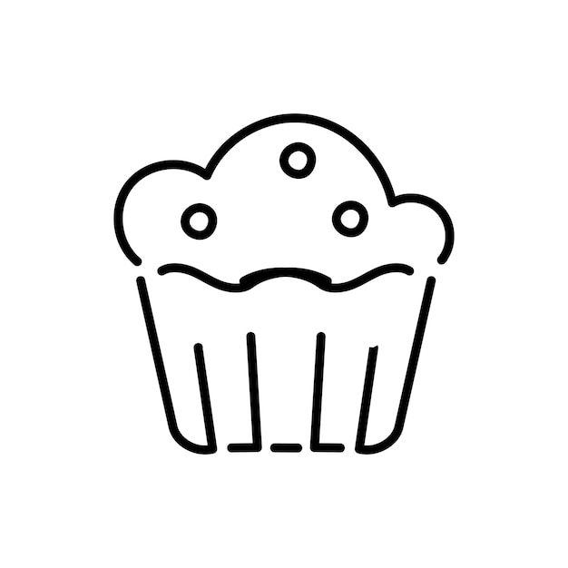 Cupcake vector thin line icon