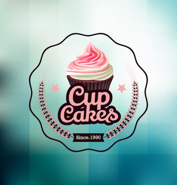 Vector cupcake vintage label