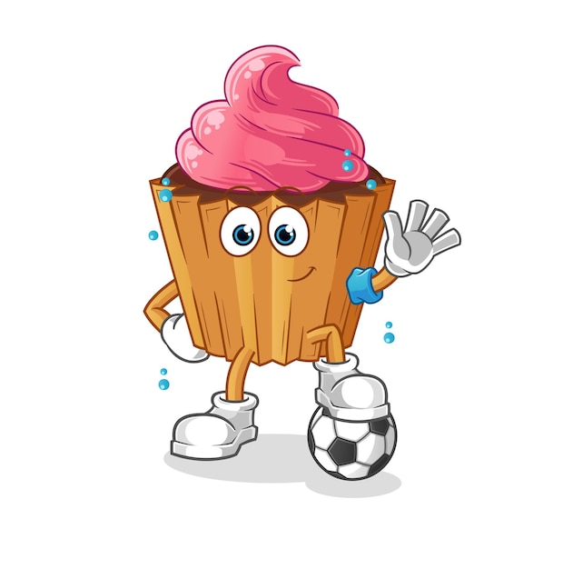 Cupcake voetbal illustratie karakter vector