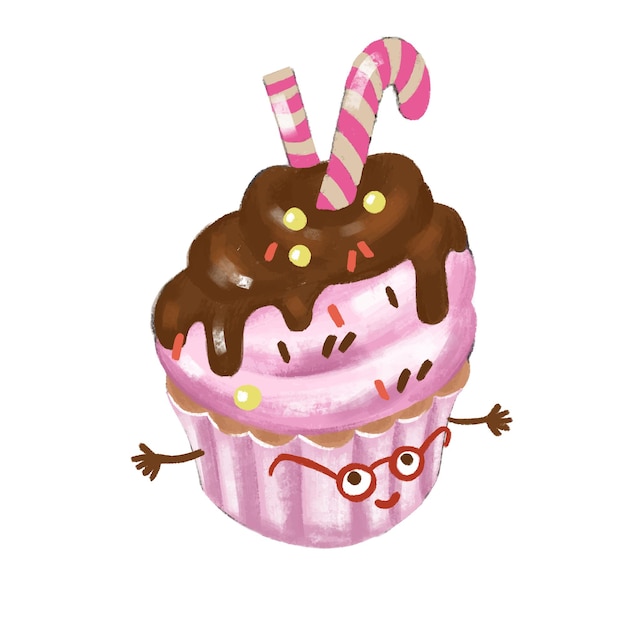 Vector cupcake on white isolated background vector illustration