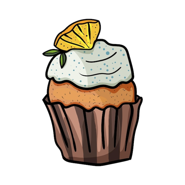 Cupcake with a slice of lemon