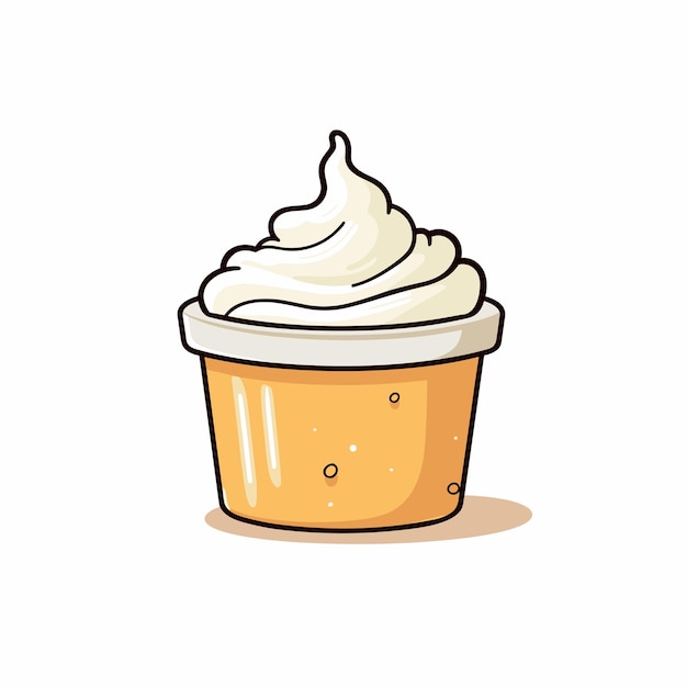 A cupcake with whipped cream on top