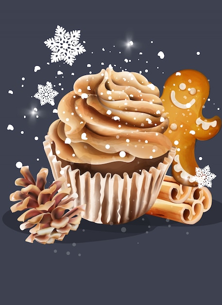 Cupcake with whipped cream