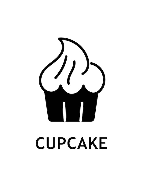 Cupcake zwart pictogram