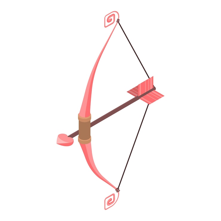 Vector cupid bow weapon icon isometric of cupid bow weapon vector icon for web design isolated on white background