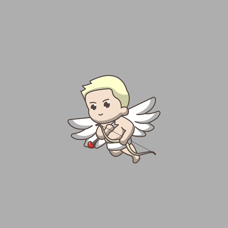 Vector cupid carries the arrow of love