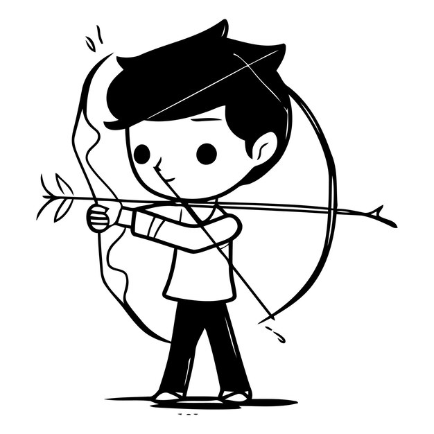 Vector cupid with bow and arrow cartoon vector illustration cupid with bow and arrow holding bow and arrow