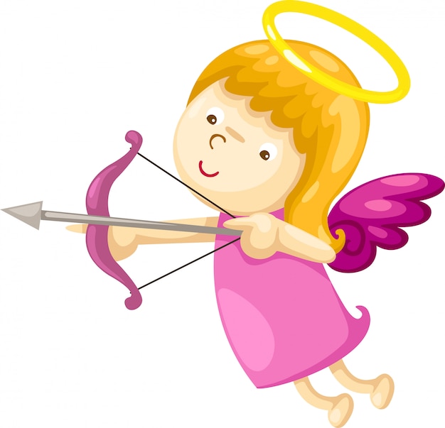 Cupid with bow and arrow illustration