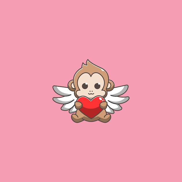 Cupido aap knuffelt liefde