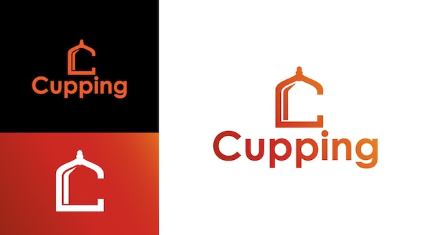 Cupping therapy initials C Vector Logo Template