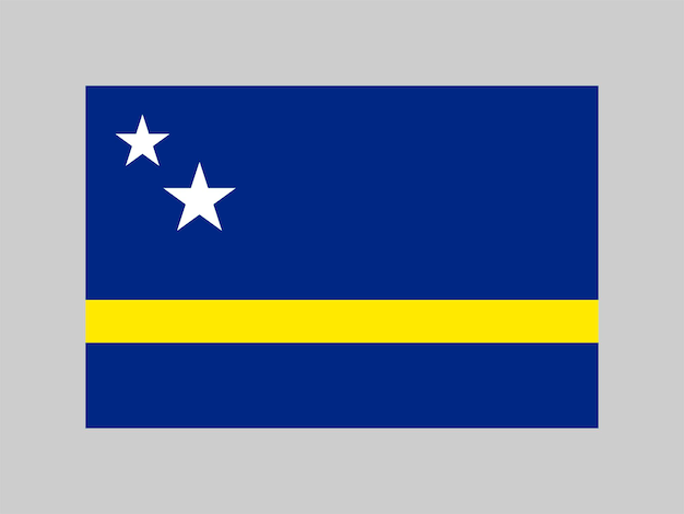 Curacao flag official colors and proportion Vector illustration