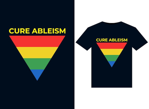 Cure Ableism illustrations for print-ready T-Shirts design