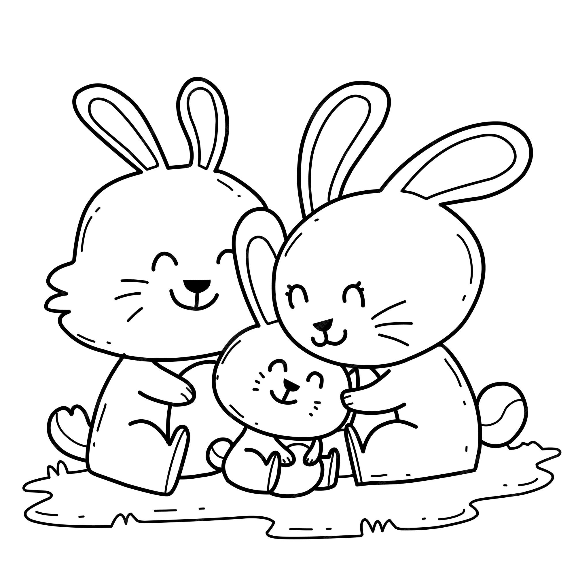 Rabbit Family Coloring Pages