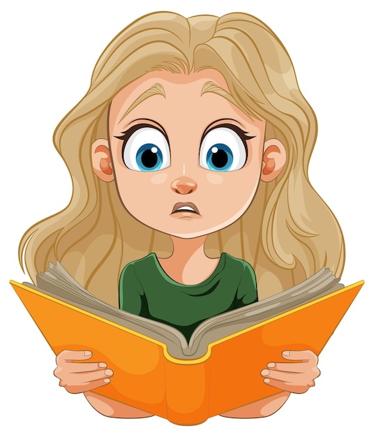 興味深い 少女 が 魅力 的 な 書 を 読ん で いる