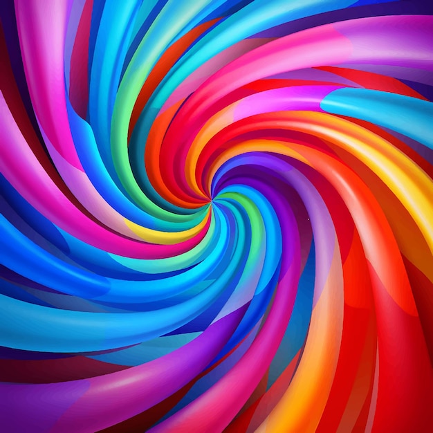 Vettore curl spettro swirl strisce spirale movimento dinamico arcobaleno rotazione gradiente curva vibrante