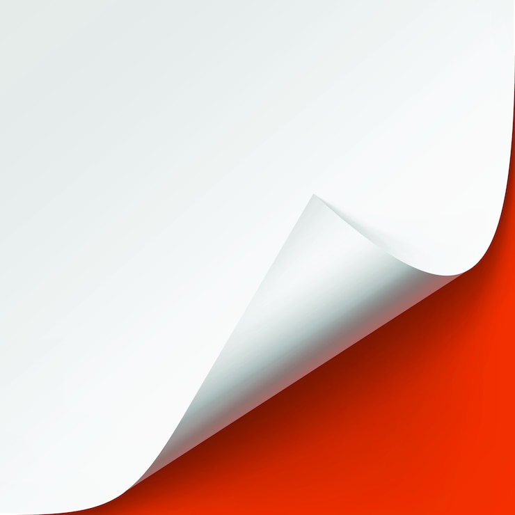 Vector curled corner of white paper