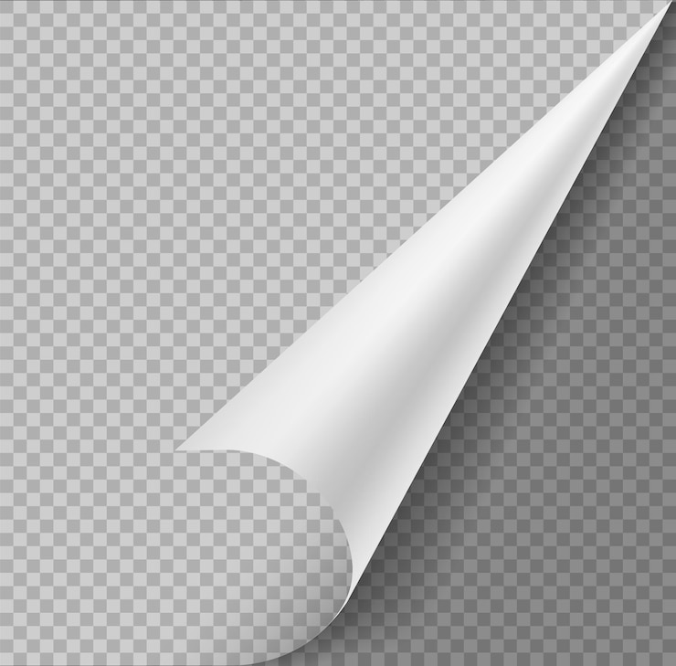 Vector curled corner with folded turning flipped corners isolated