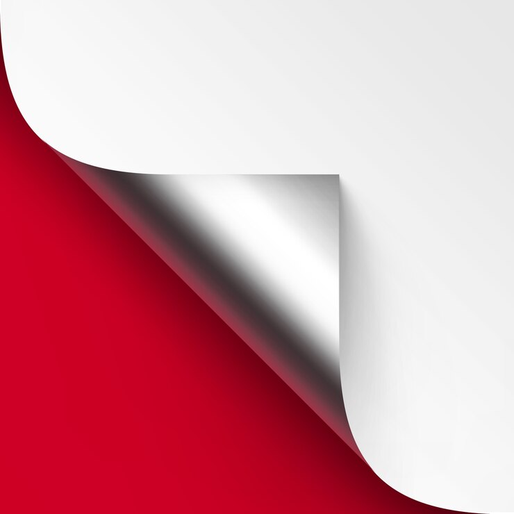 Vector curled metalic silver corner of white paper