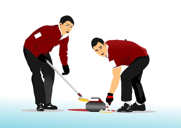 Curling mannen 3D-vector