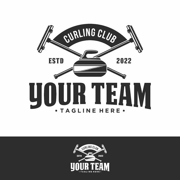 curling sport badge embleem logo