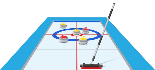 Curling sport spel vectorillustratie