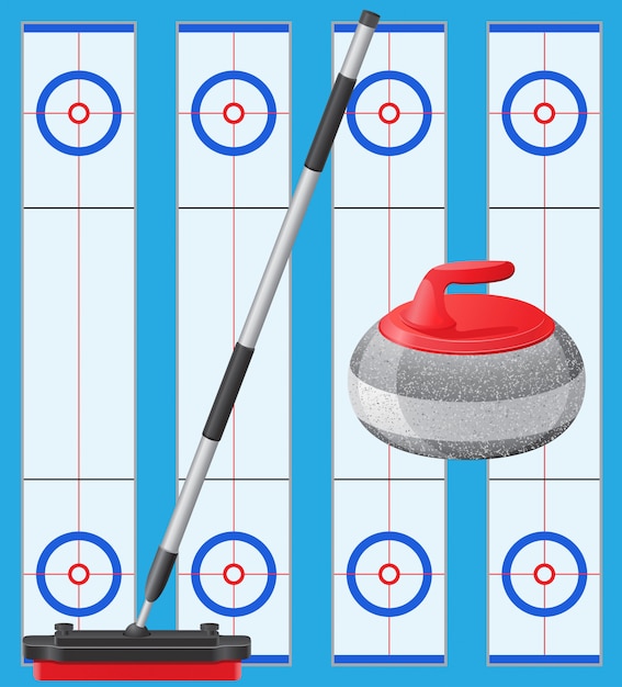 Vector curling sportspel