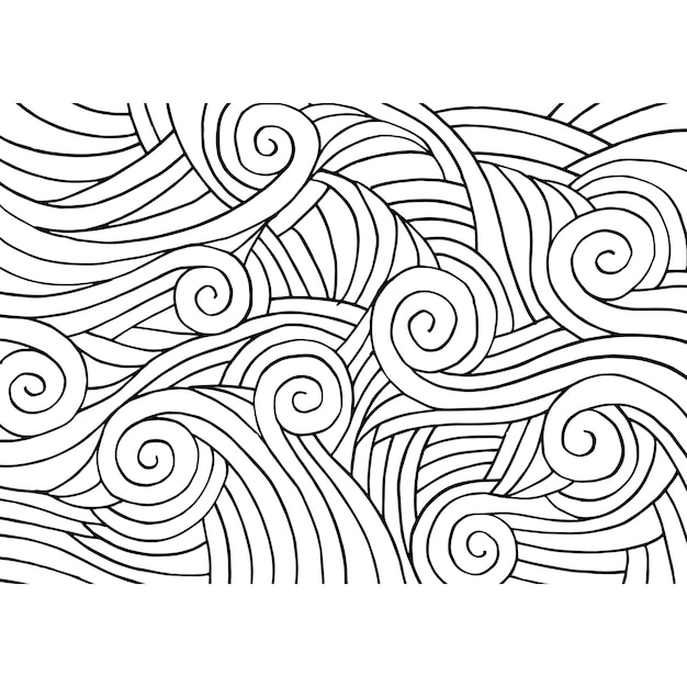 Curls background in doodle style