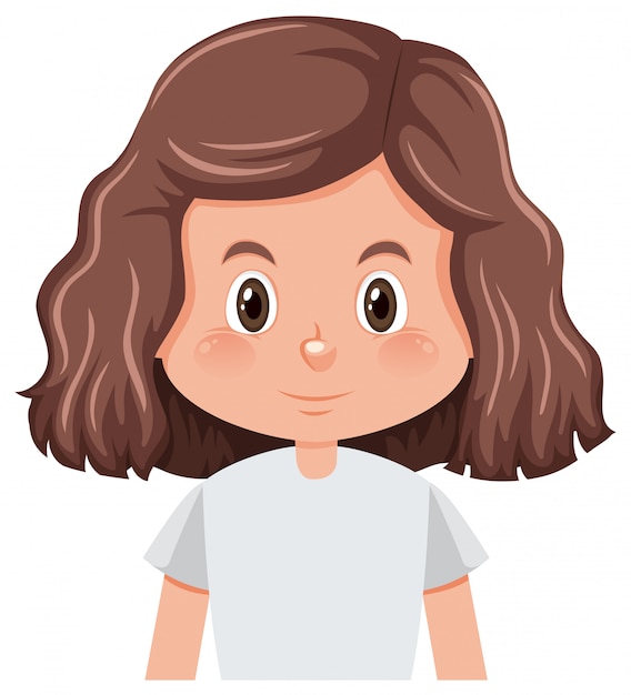 Vector a curly hair brunette girl character