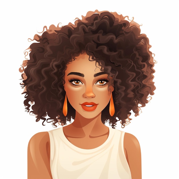 Vector curly hair stylish