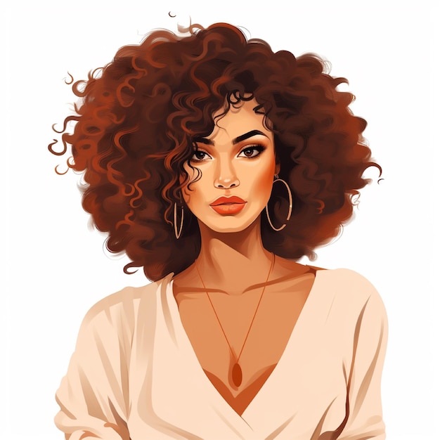 Vector curly hair stylish