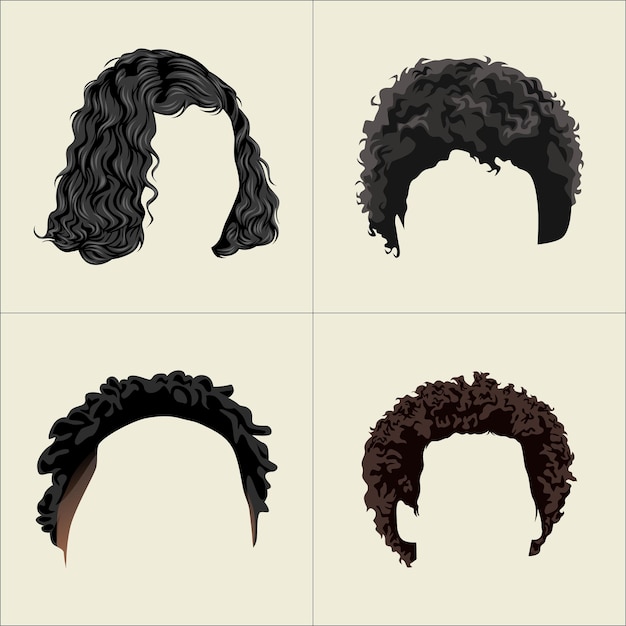 Curly hair vector