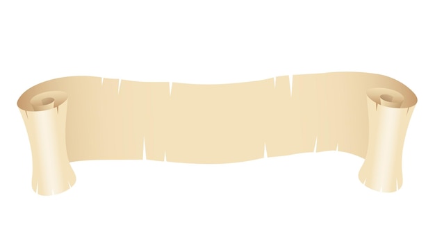 Curly Old Horizontal Beige Paper Banner