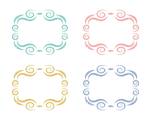 Vector curly swirl frames