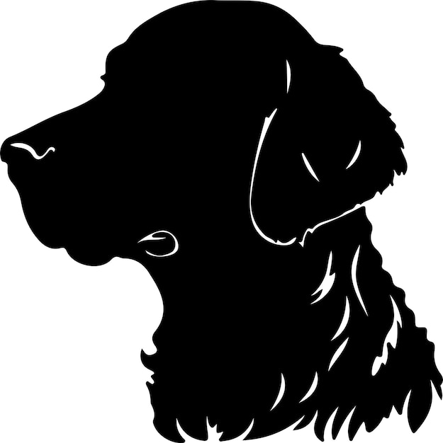 CurlyCoated Retriever black silhouette with transparent background