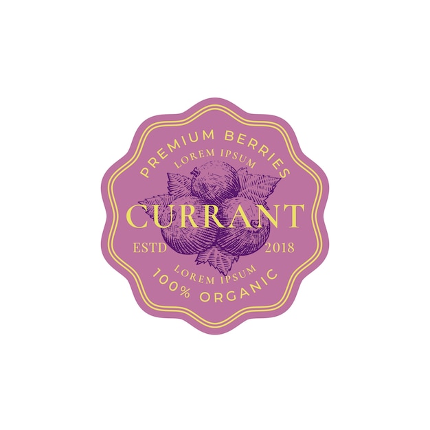 Currant Abstract  Sign, Badge or Logo Template.