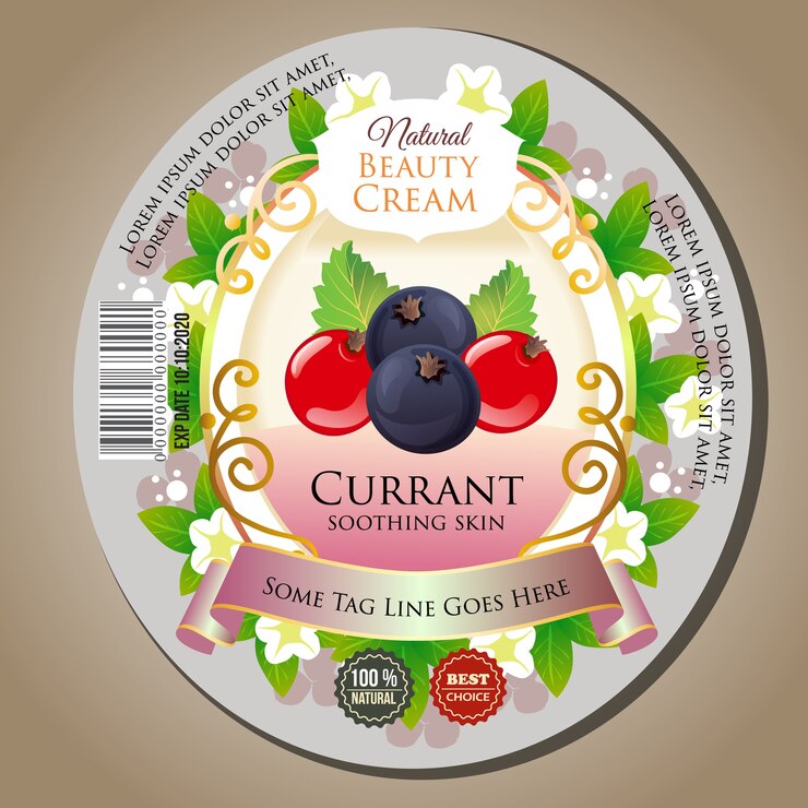Vector currant beauty mask label sticker