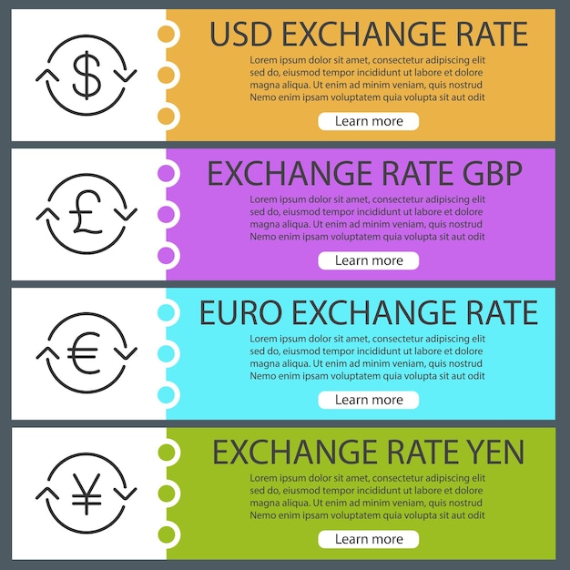 向量货币汇率web旗帜模板集