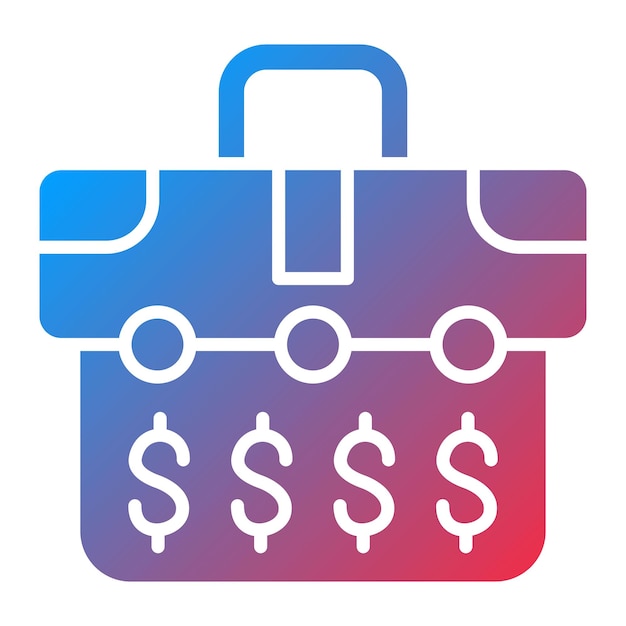 Vector currency briefase icoon vector afbeelding kan worden gebruikt voor business en finance