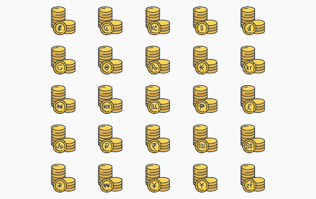 Vector currency coins vector icon