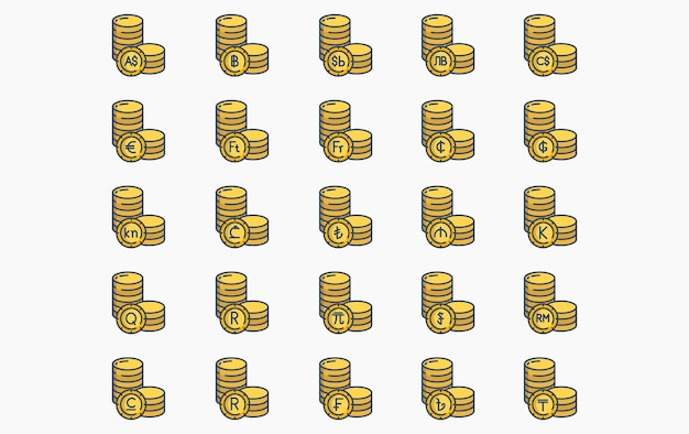 Vector currency coins vector icon