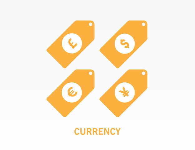 Currency dollar, euro, pound sterling and yen symbol