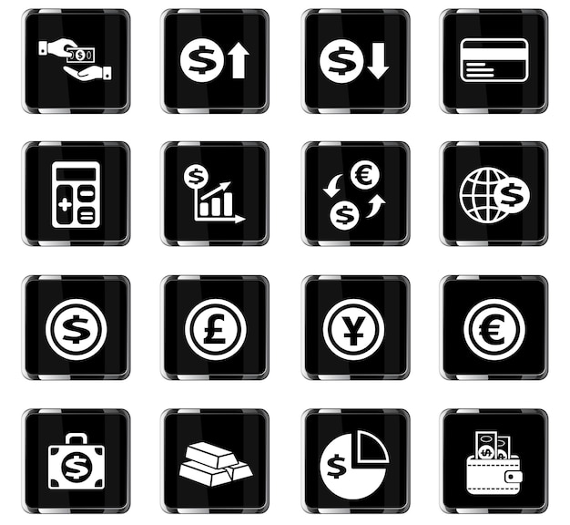 Currency exchange web icons for user interface design